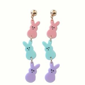 Easter Triple Rabbit Dangle Earrings